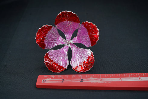 Pure Silver Pink And Red Flowers 21g